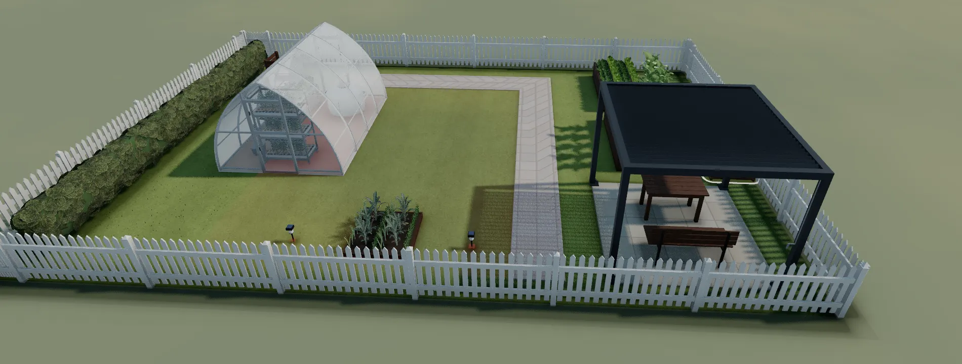 Structures and equipment sized like the real things you could buy.